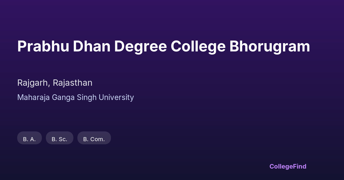 prabhu dhan degree college bhorugram