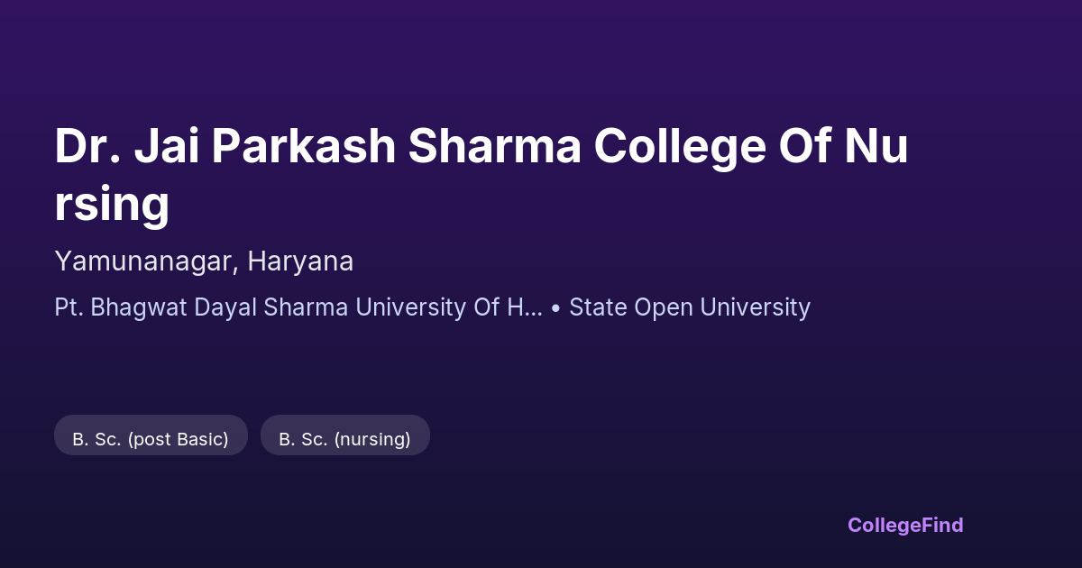 dr. jai parkash sharma college of nursing