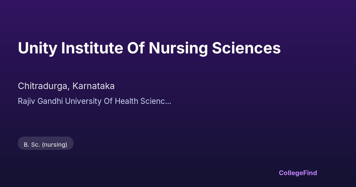 unity institute of nursing sciences