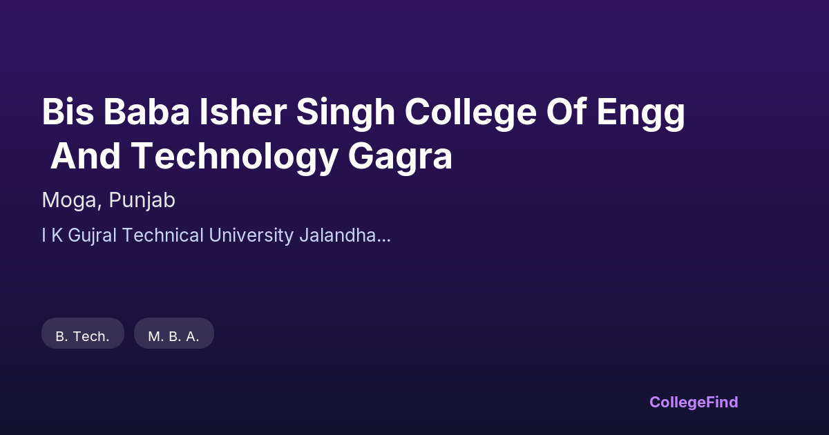 bis baba isher singh college of engg and technology gagra