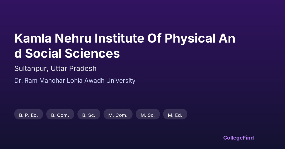 kamla nehru institute of physical and social sciences