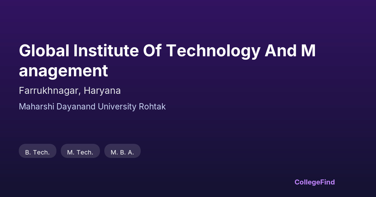 global institute of technology and management
