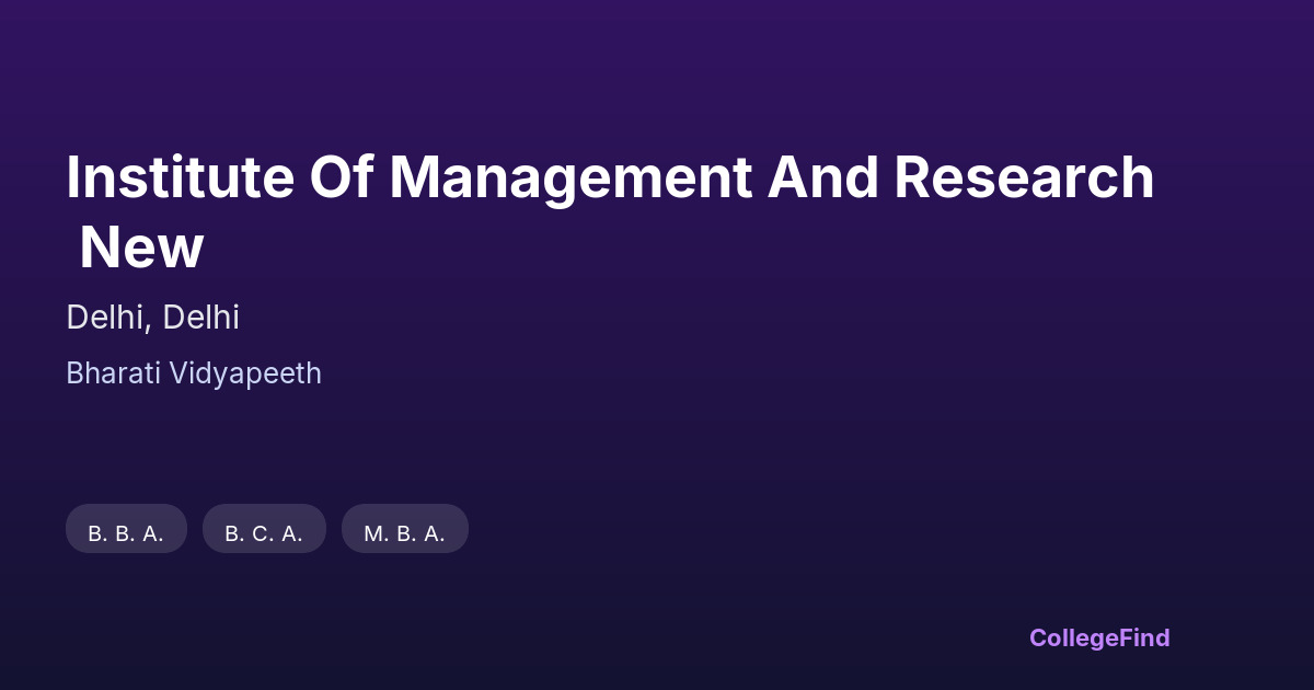 institute of management and research new