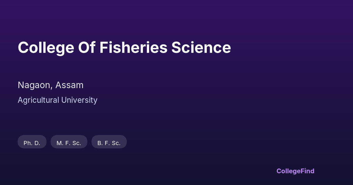 college of fisheries science