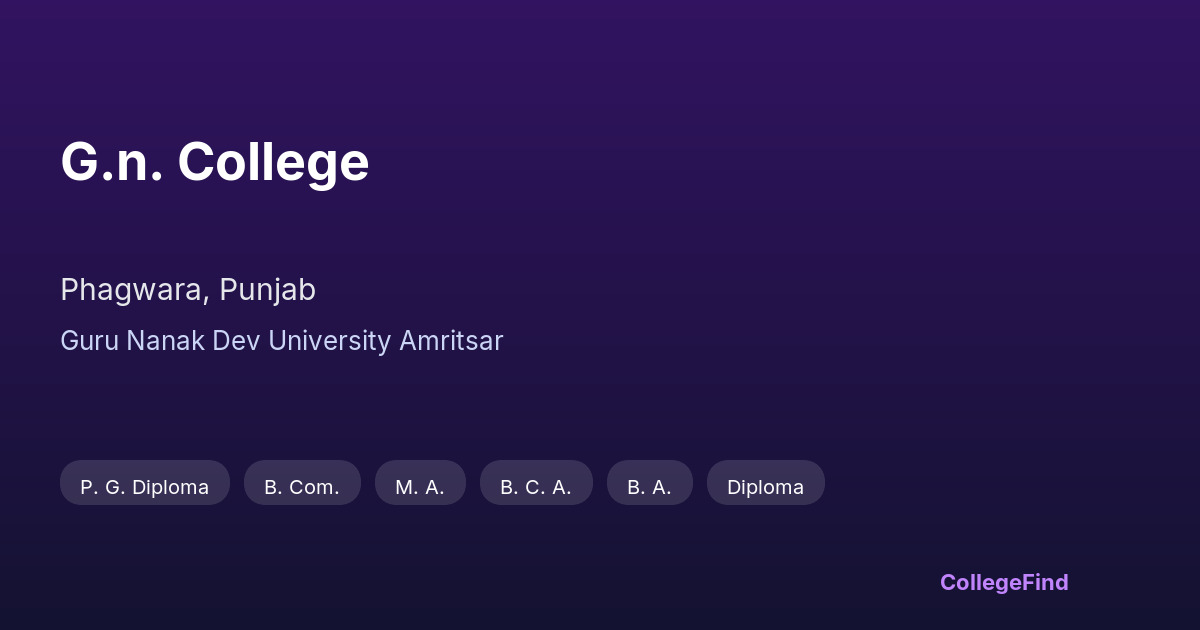 g.n. college