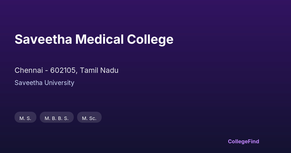 saveetha medical college