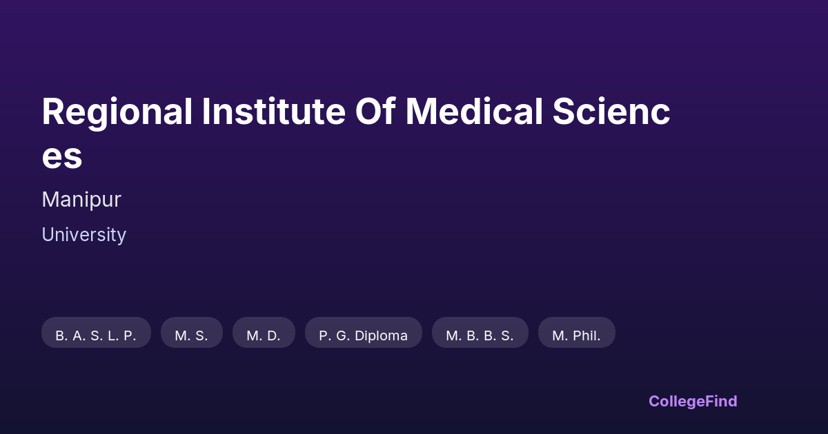 regional institute of medical sciences