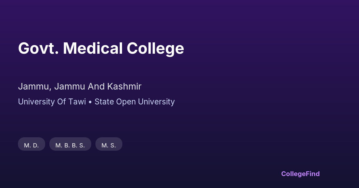govt. medical college