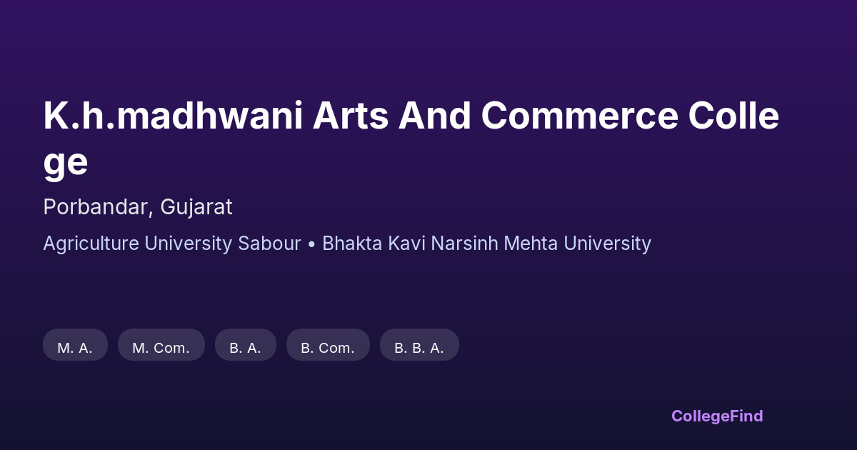 k.h.madhwani arts and commerce college