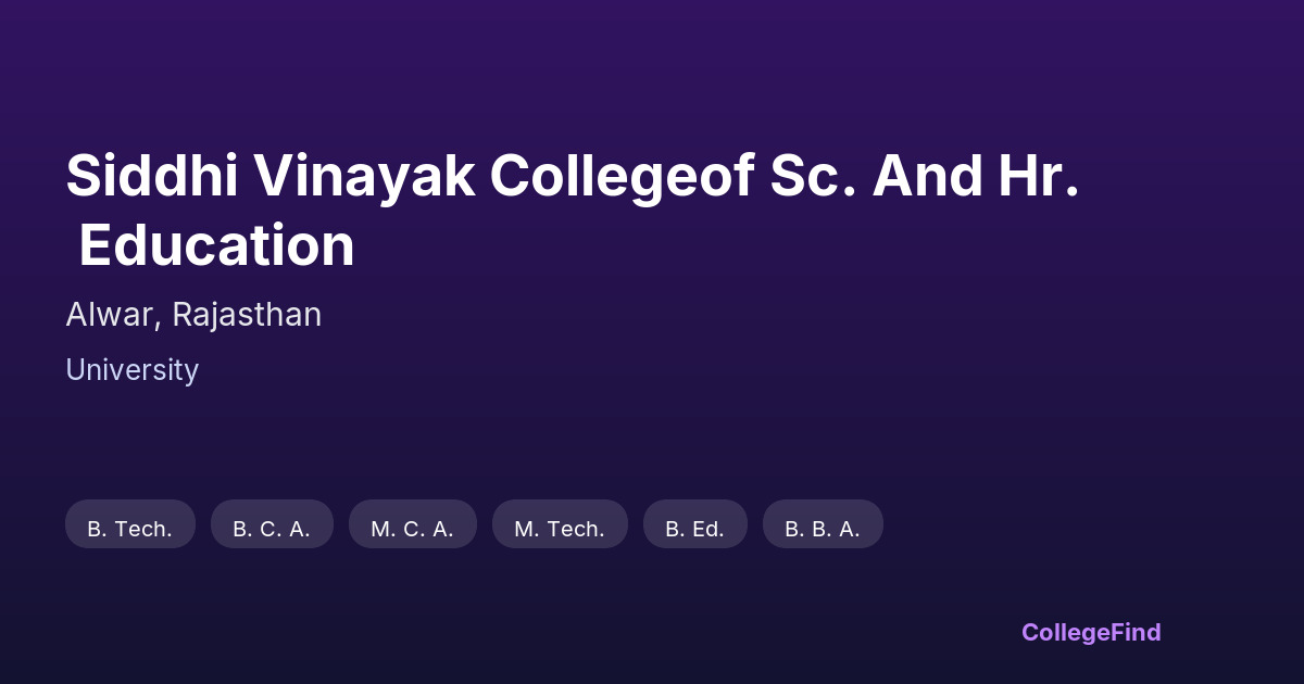 siddhi vinayak collegeof sc. and hr. education