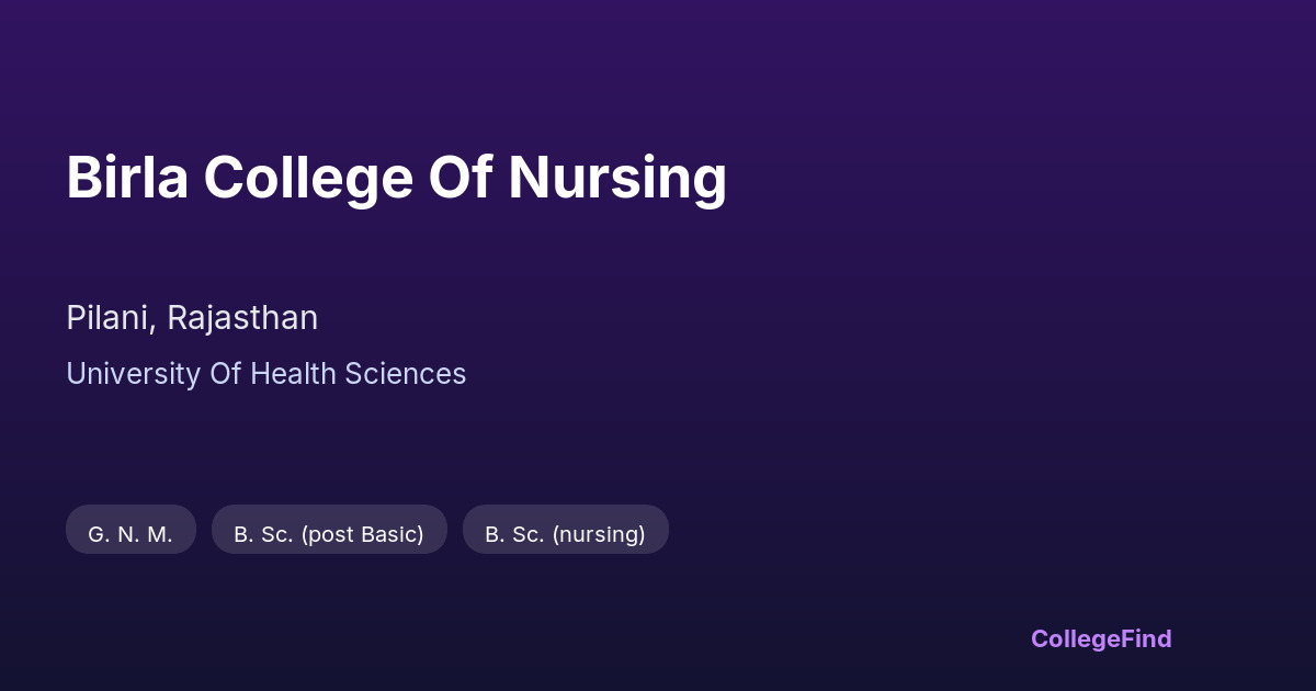 birla college of nursing