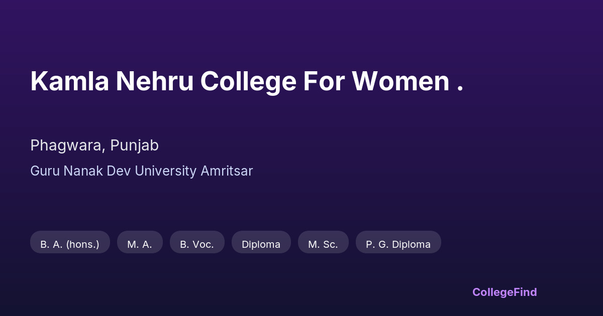 kamla nehru college for women .