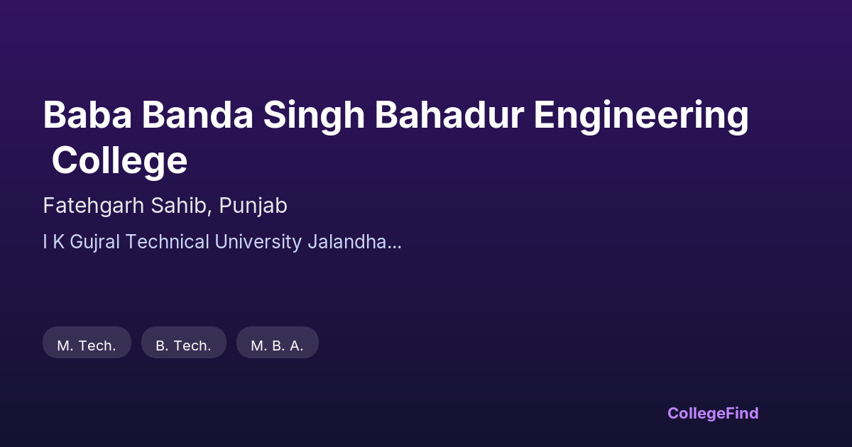 baba banda singh bahadur engineering college