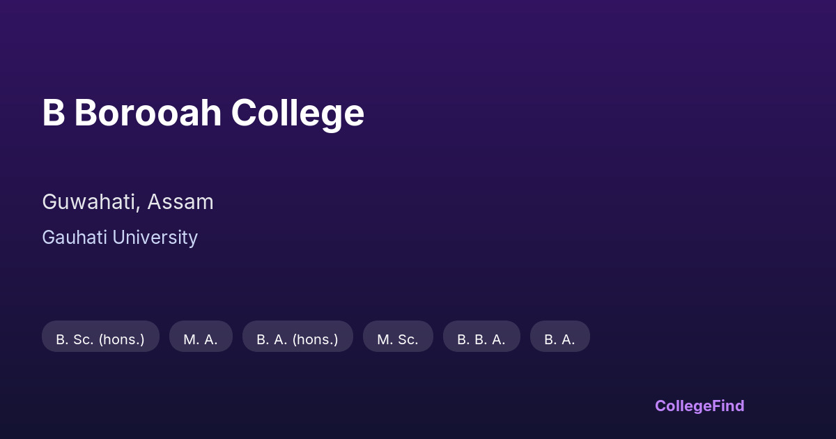 b borooah college