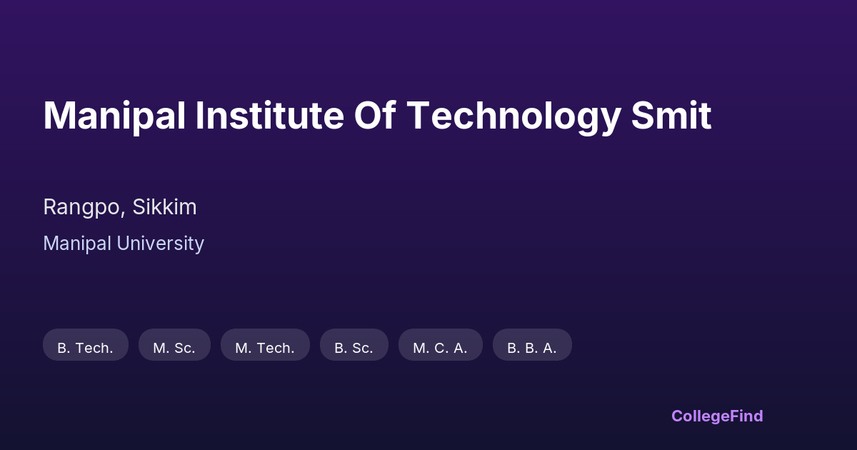 manipal institute of technology smit