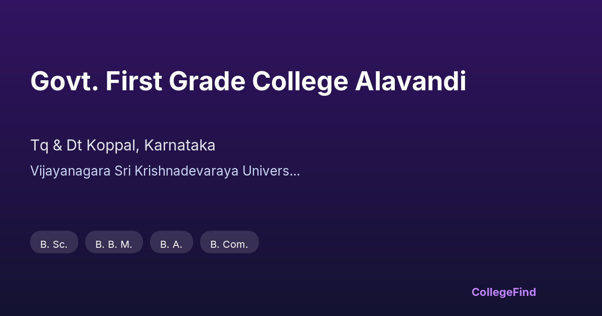 govt. first grade college alavandi