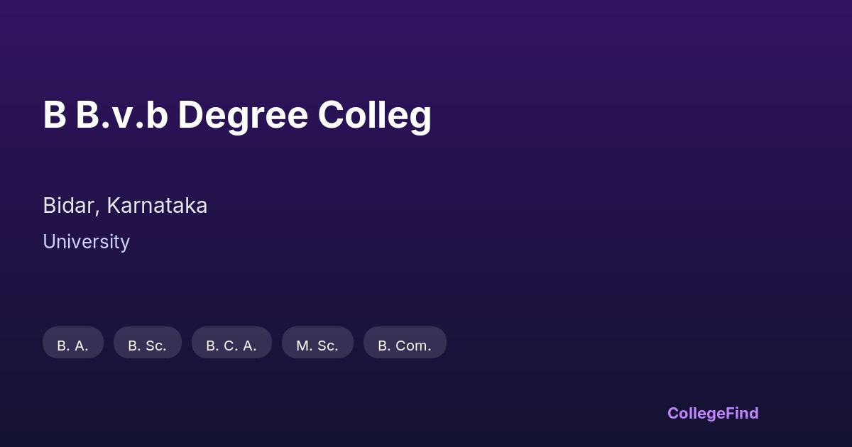 b b.v.b degree colleg