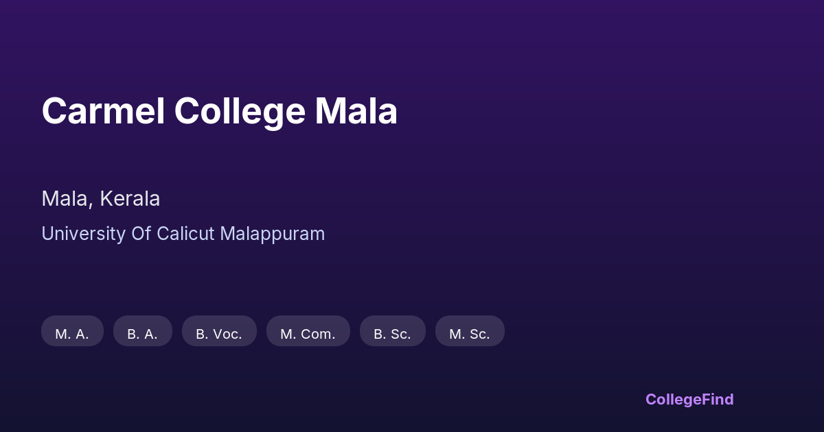 carmel college mala