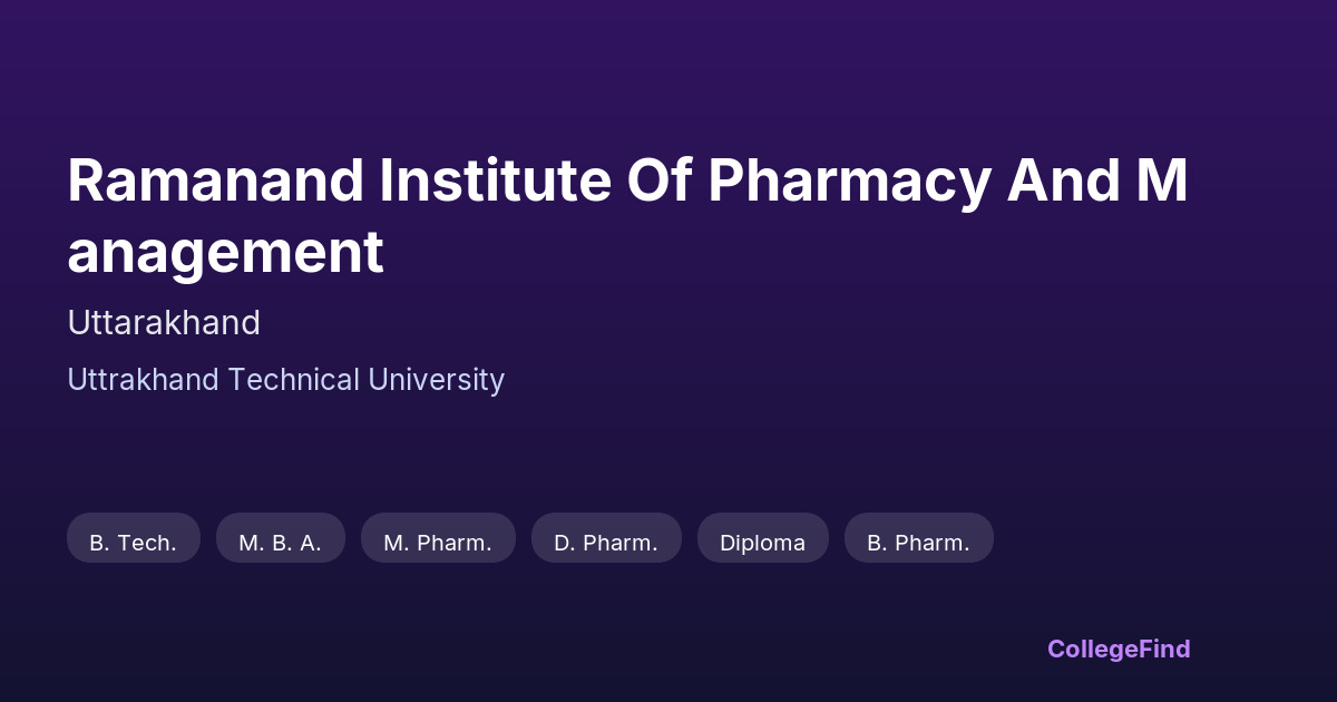ramanand institute of pharmacy and management
