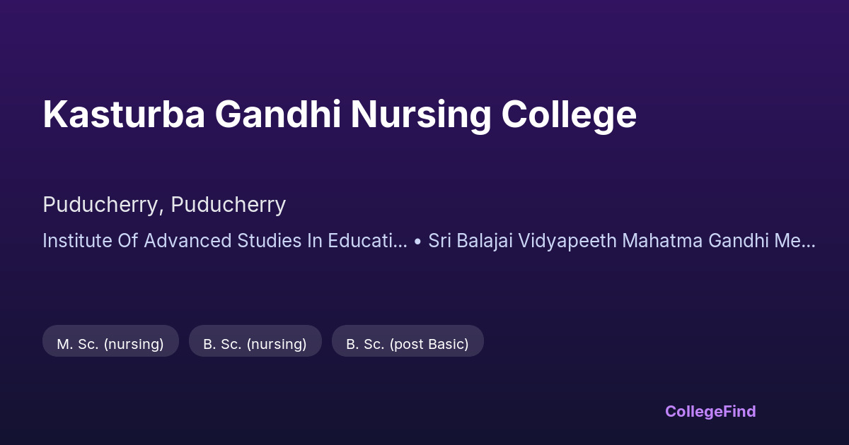 kasturba gandhi nursing college