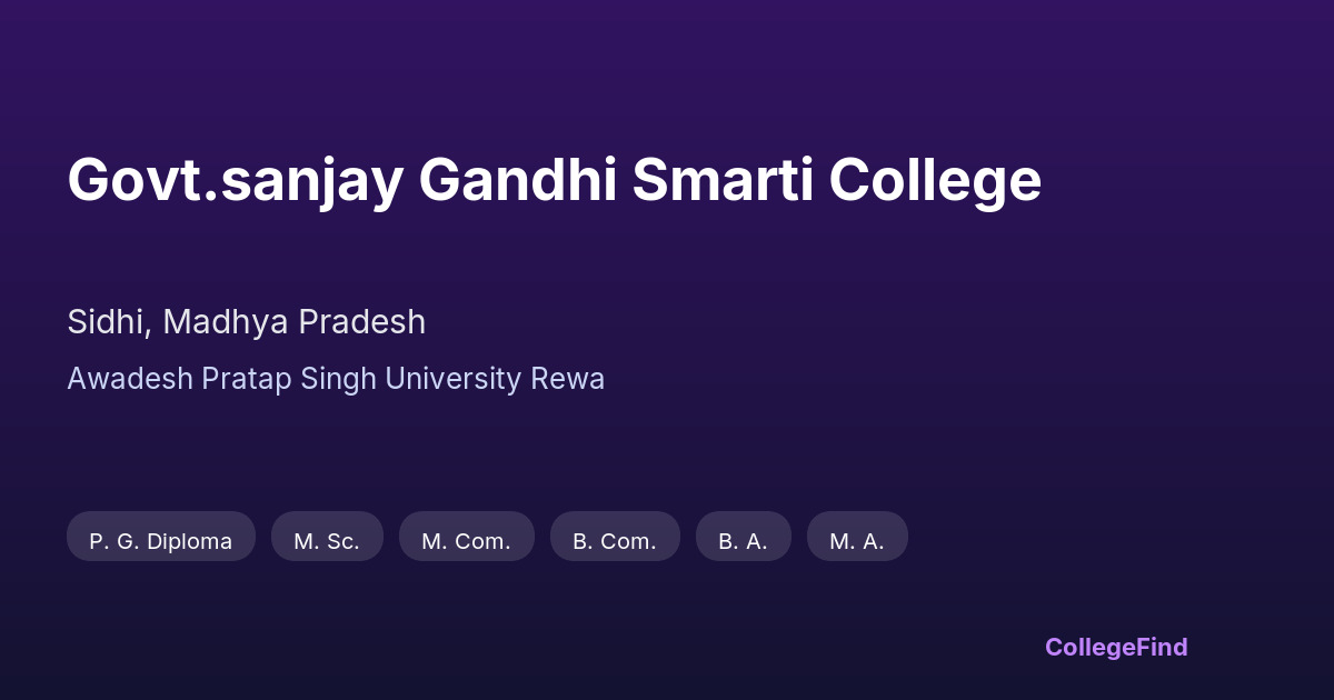 govt.sanjay gandhi smarti college