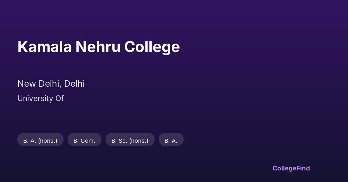 kamala nehru college