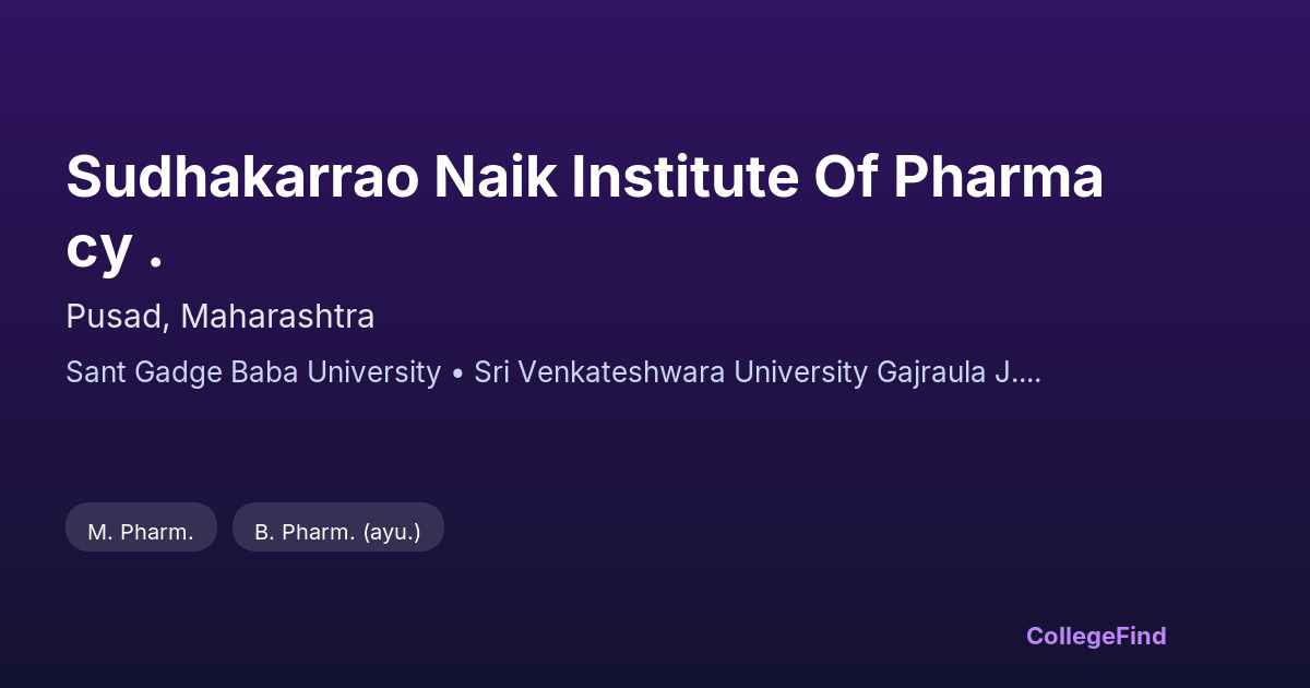 sudhakarrao naik institute of pharmacy .