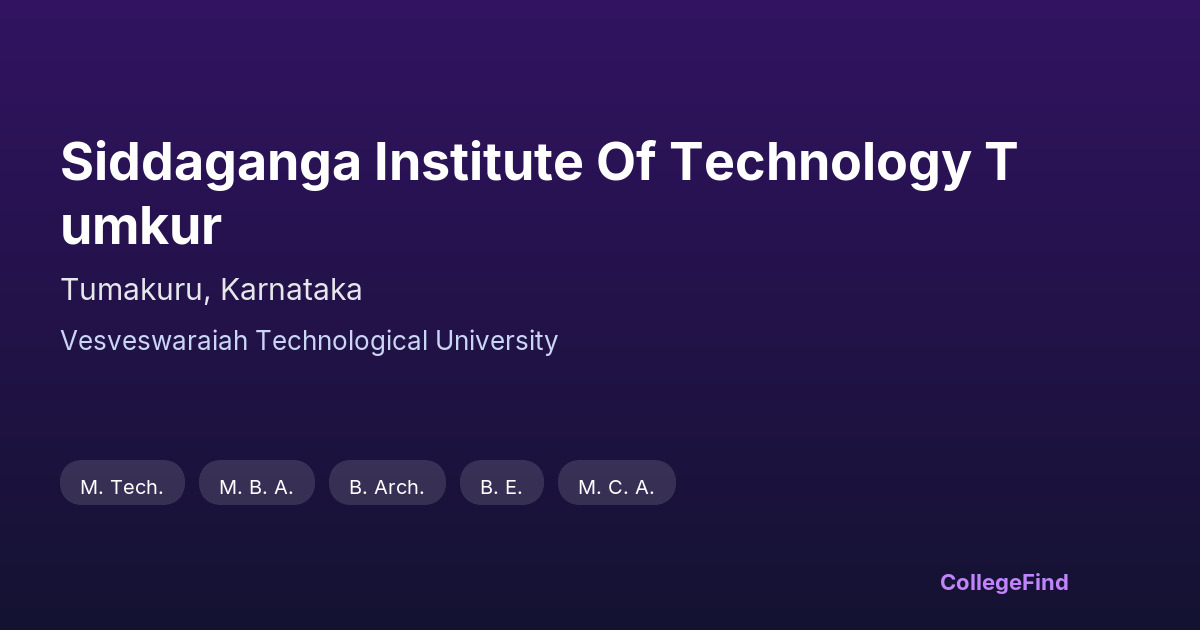 siddaganga institute of technology tumkur