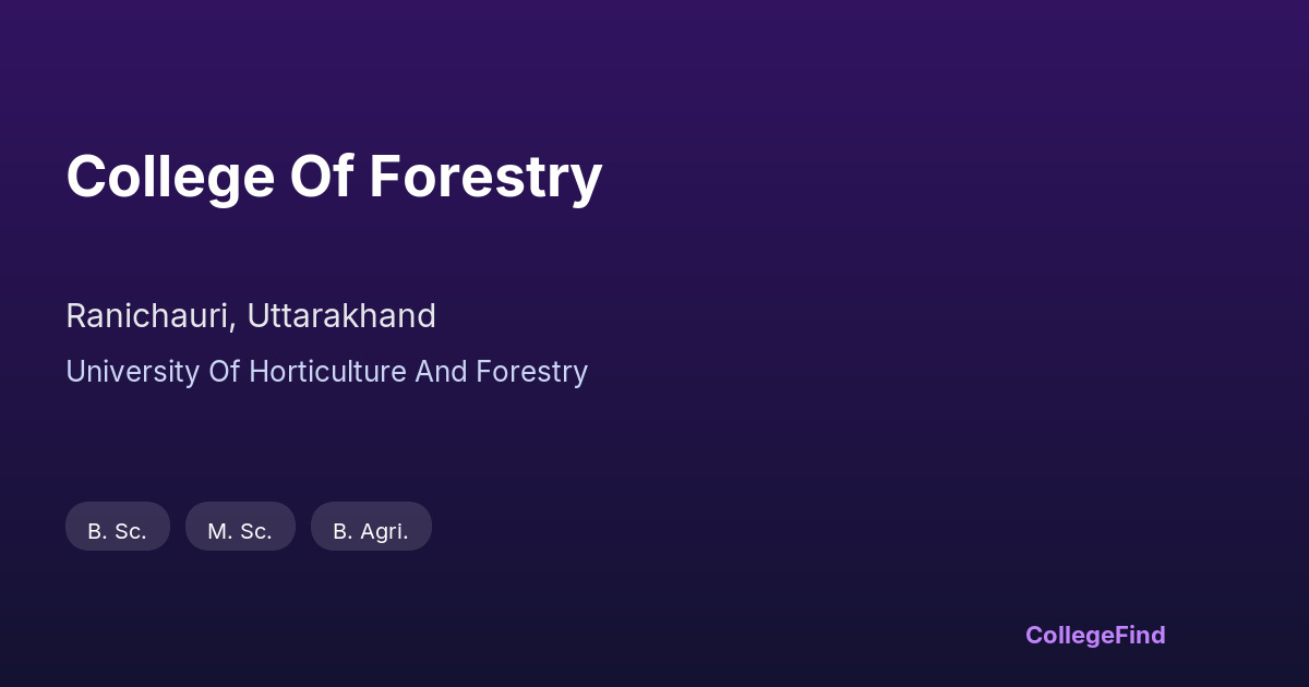 college of forestry