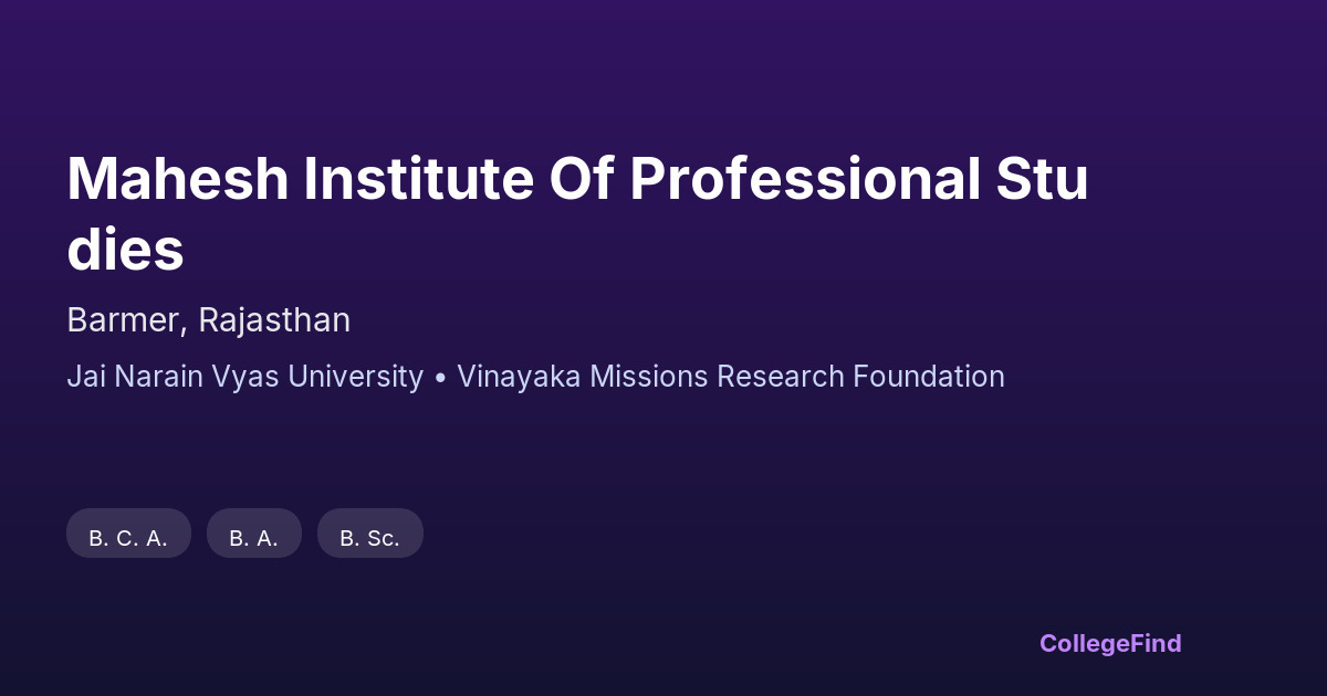 mahesh institute of professional studies