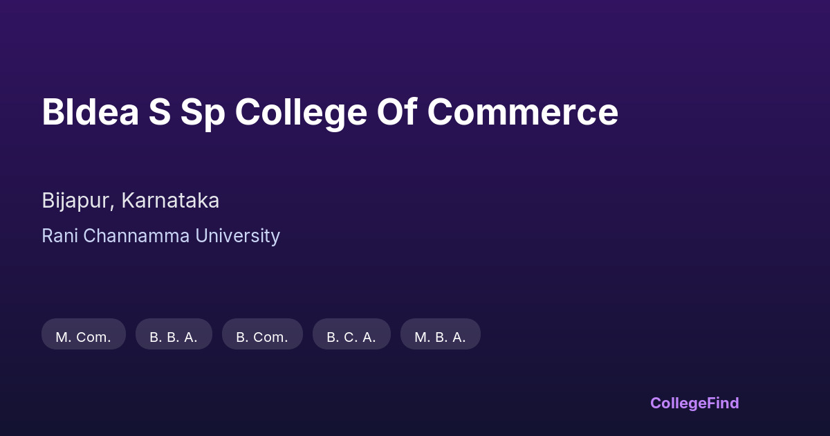 bldea s sp college of commerce