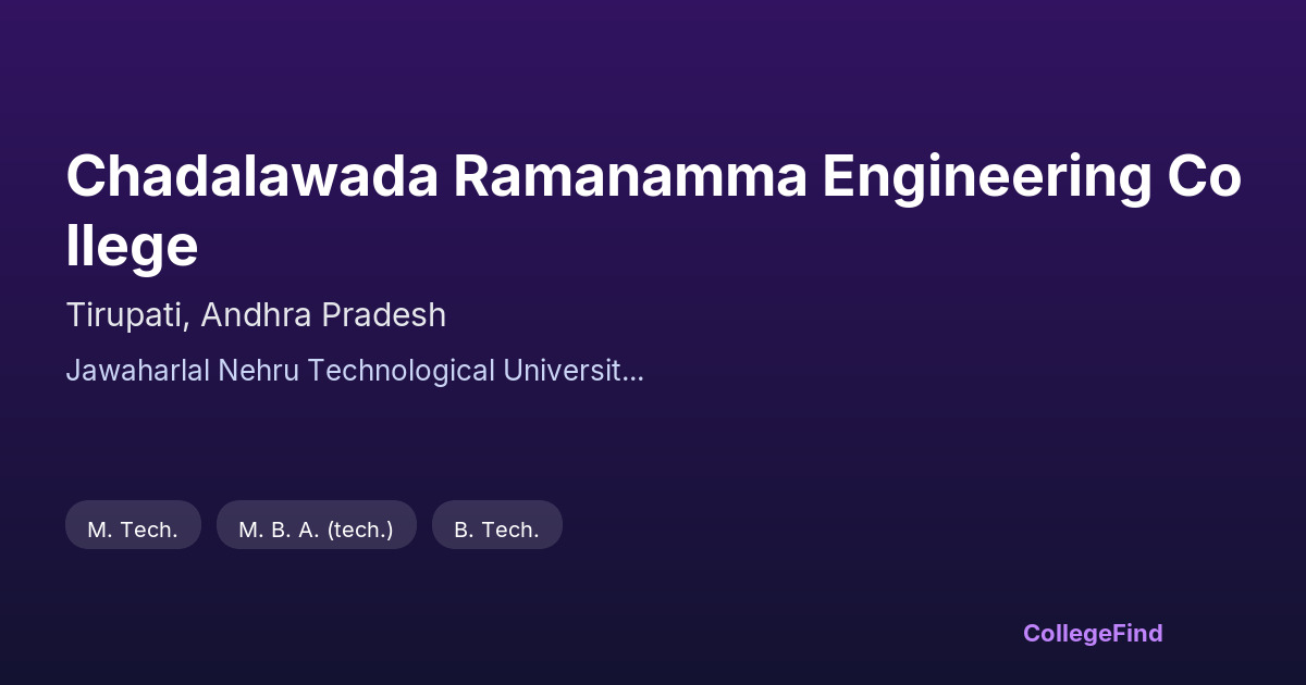 chadalawada ramanamma engineering college