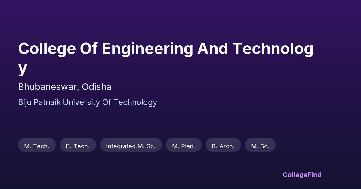 college of engineering and technology
