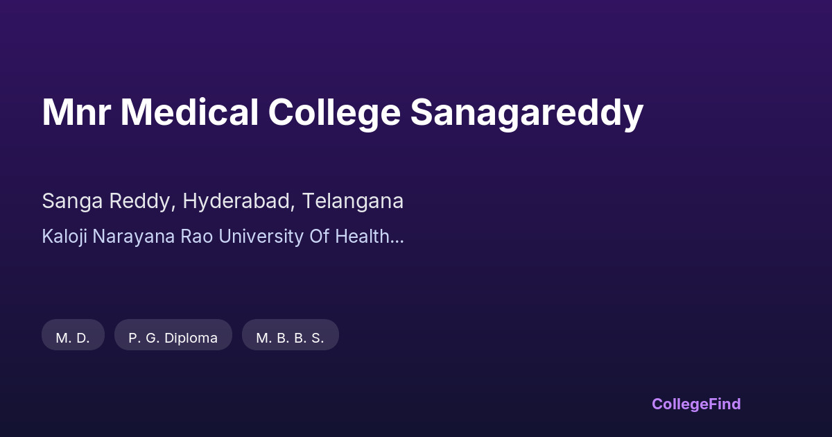 mnr medical college sanagareddy