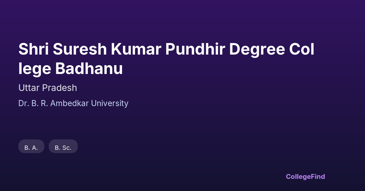 shri suresh kumar pundhir degree college badhanu