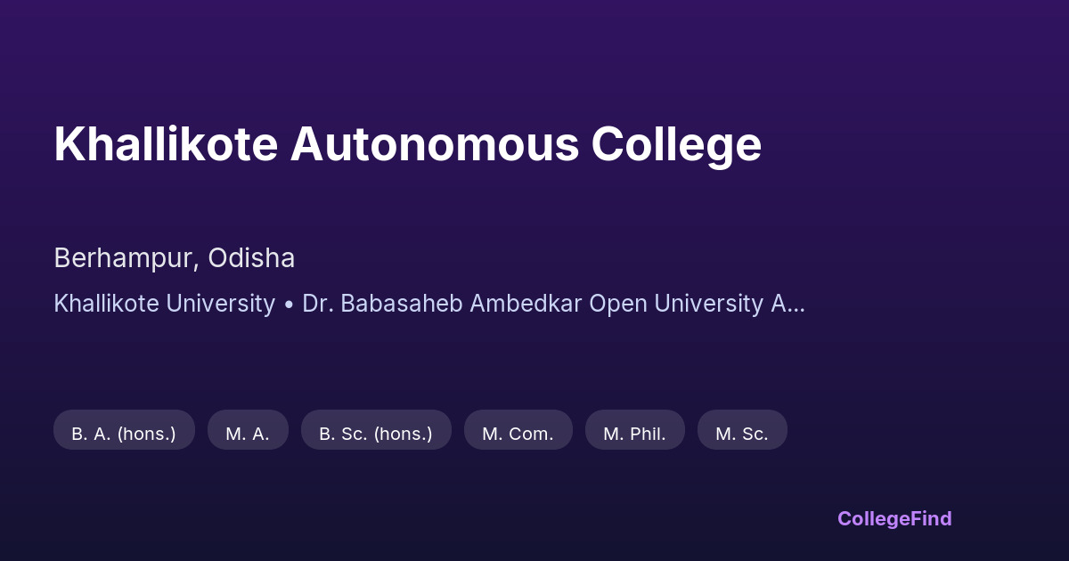 khallikote autonomous college