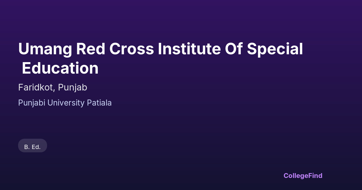 umang red cross institute of special education