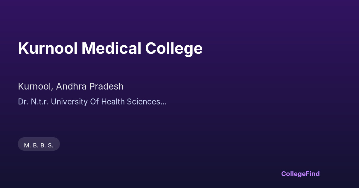 kurnool medical college