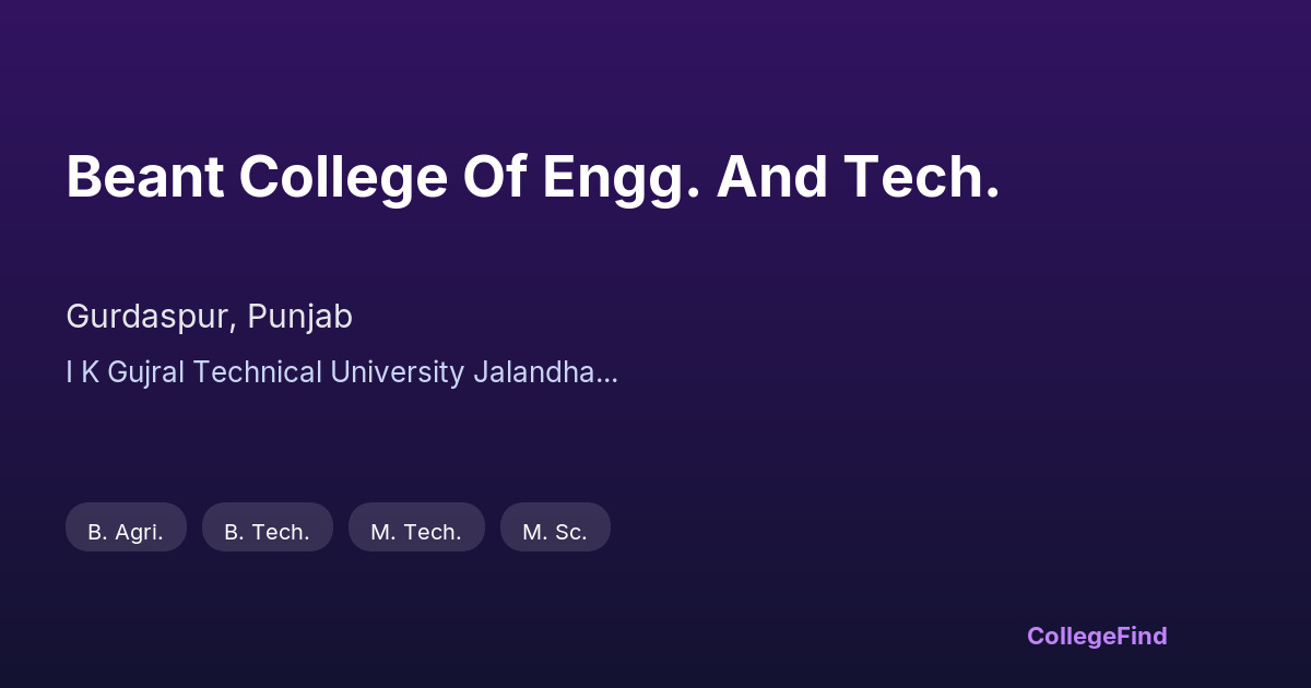 beant college of engg. and tech.