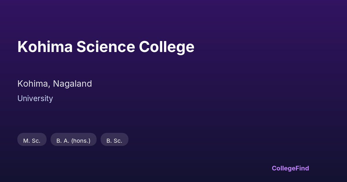 kohima science college