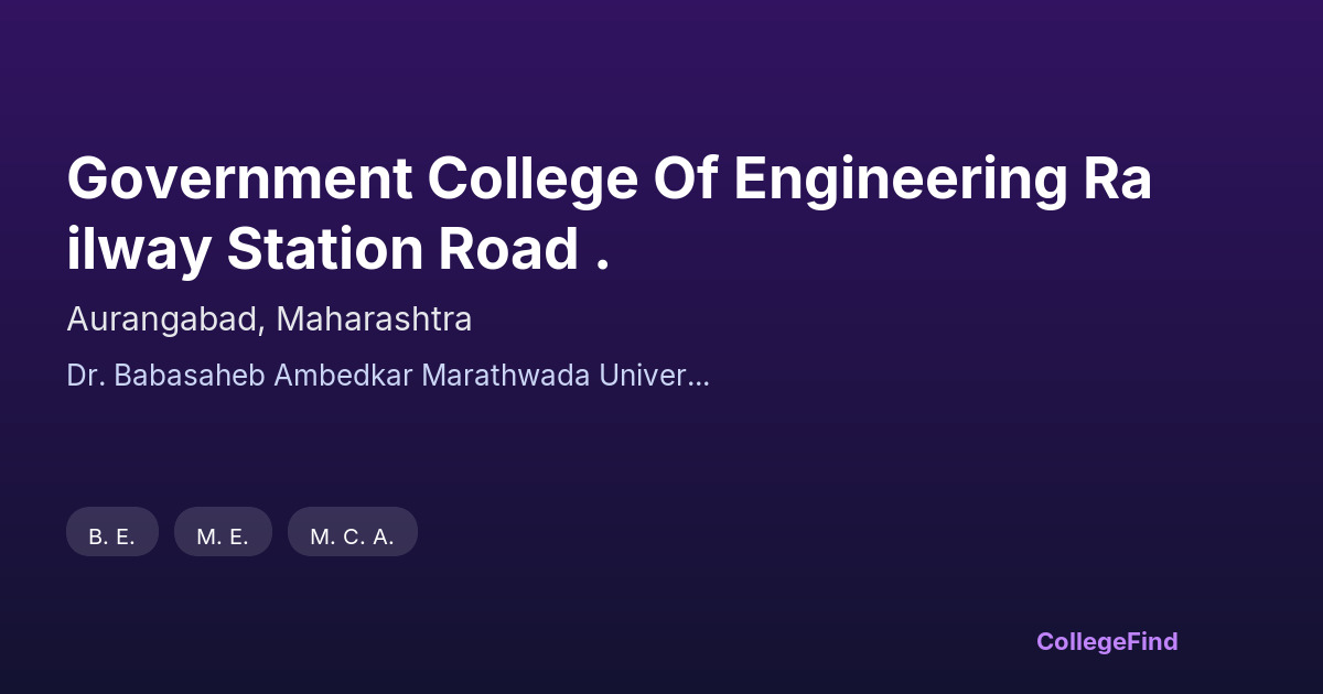 government college of engineering railway station road .