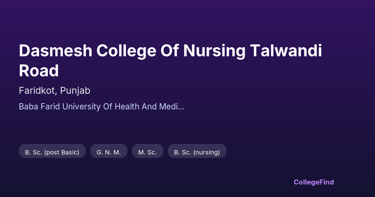dasmesh college of nursing talwandi road
