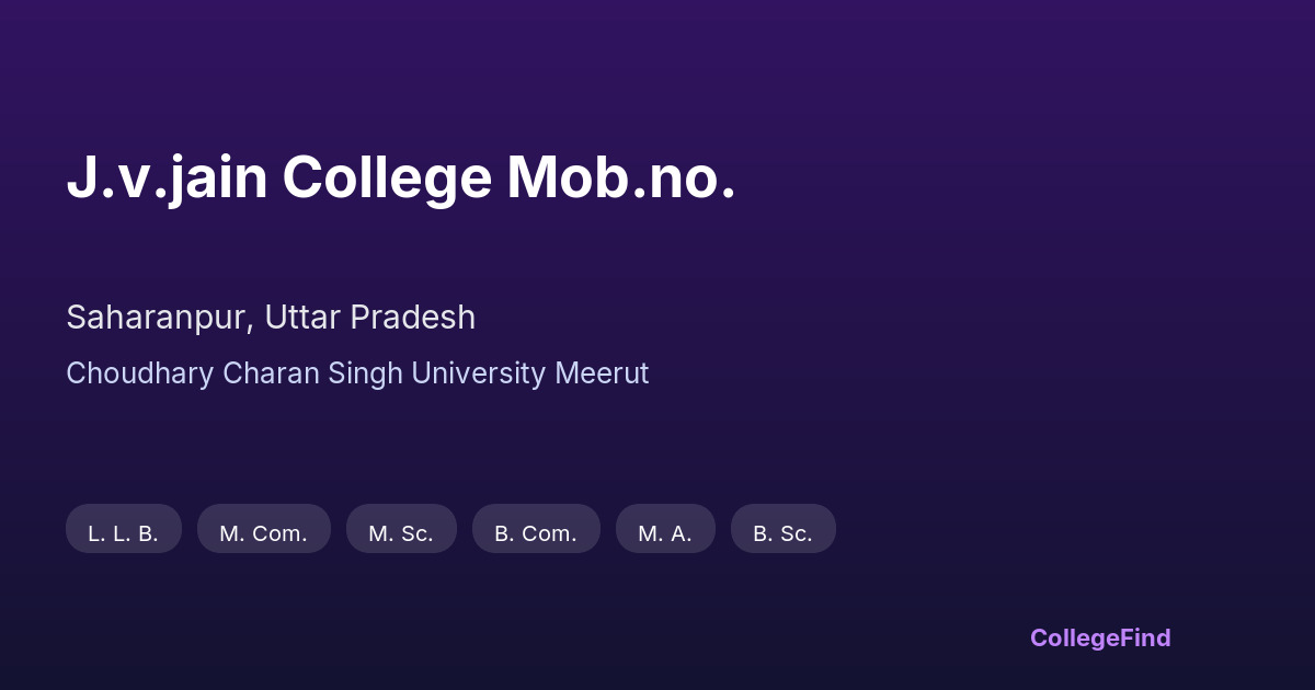 j.v.jain college mob.no.