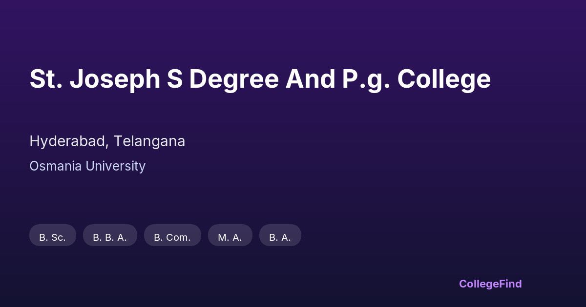 st. joseph s degree and p.g. college