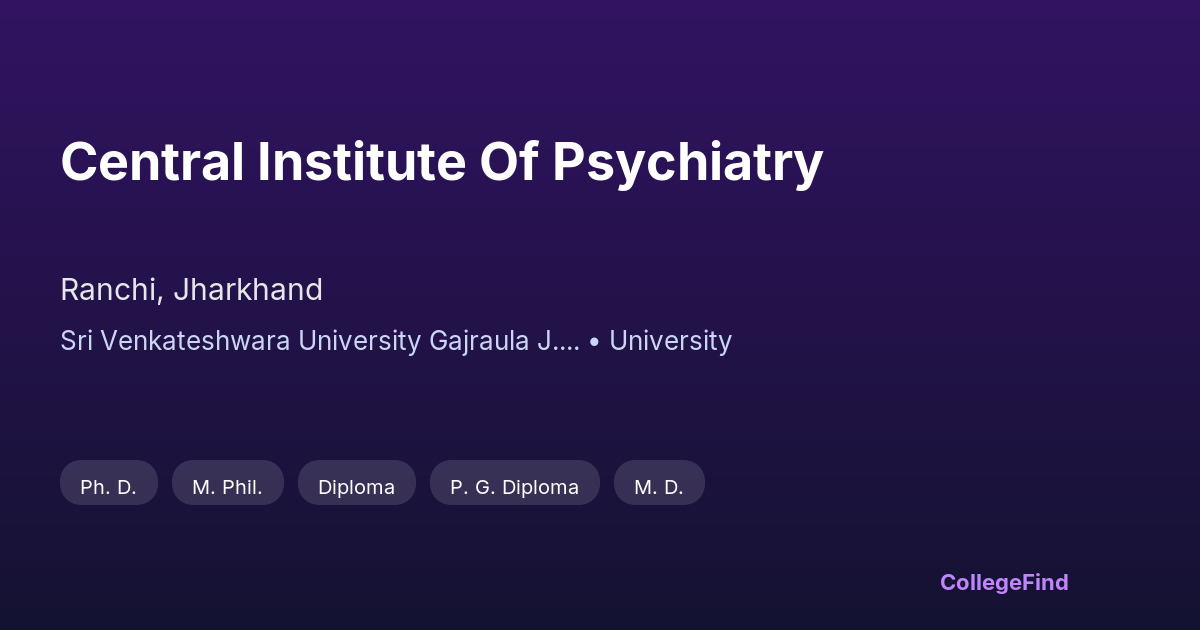 central institute of psychiatry