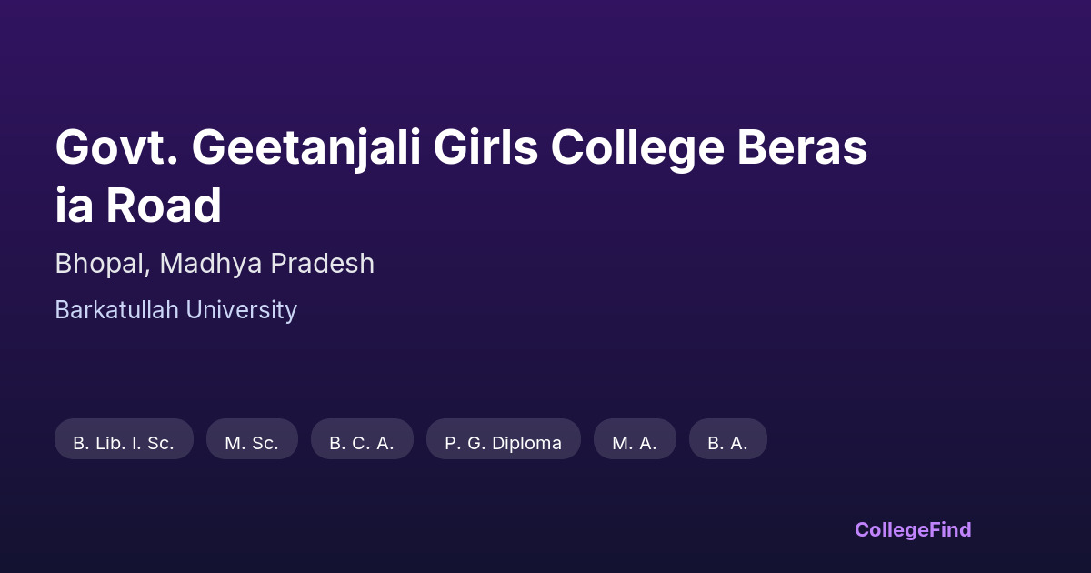 govt. geetanjali girls college berasia road