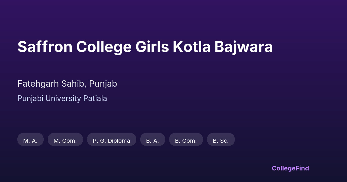 saffron college girls kotla bajwara