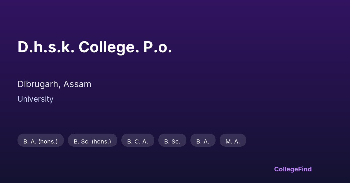 d.h.s.k. college. p.o.