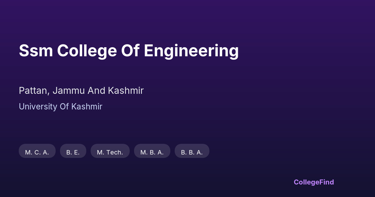 ssm college of engineering
