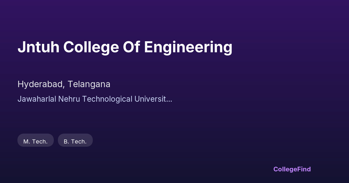 jntuh college of engineering